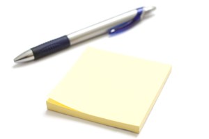 penna och postit-lappar